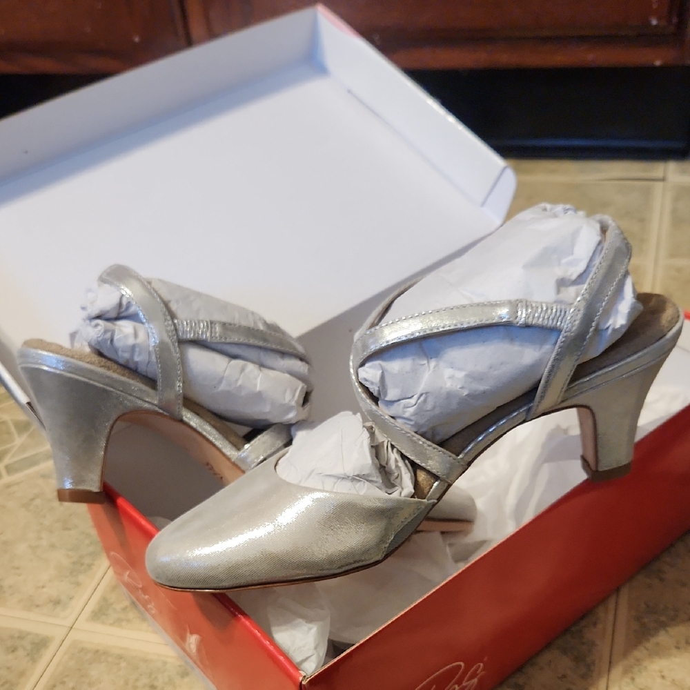 Ros Hommerson Silver Strappy Heels